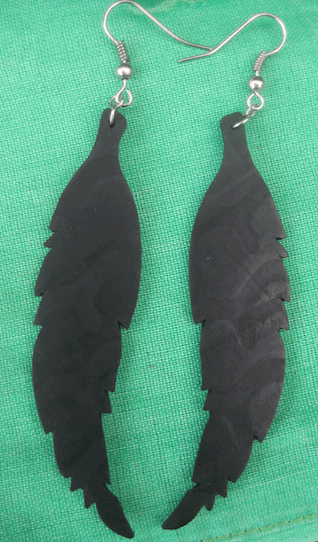 Inner Tube Feather Earrings
