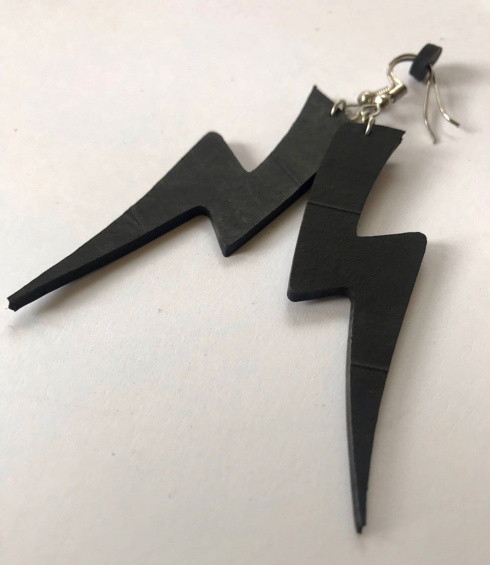 Inner Tube Lightning Bolt Earrings